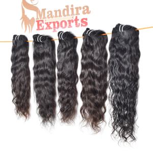 Jeune Vierge Un Donneur Droite Cuticule Alignée Temple Extensions de Cheveux Humains Indien Brut Non Transformé Ondulé Bundles Tangle Free - Product Image 1