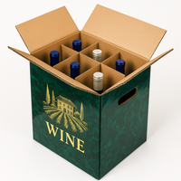 Matériaux de boîte de transport de 6 bouteilles personnalisées Emballage de bouteilles de vin en carton Boîtes de déménagement d'expédition