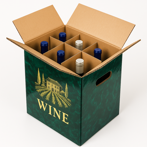 Matériaux de boîte de transport de 6 bouteilles personnalisées <span class=keywords><strong>Emballage</strong></span> de bouteilles de vin en <span class=keywords><strong>carton</strong></span> Boîtes de déménagement d'expédition - Product Image 1
