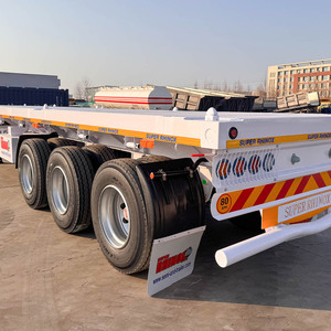 รถพ่วงพื้นเรียบยี่ห้อ Rhinox จากโรงงานโดยตรง ขนาด 20 ฟุต 30 ฟุต 40 ฟุต แบบ High Bed Flatbed สามเพลา โครงเหล็ก รับน้ำหนัก 25-30 ตัน - Product Image 6