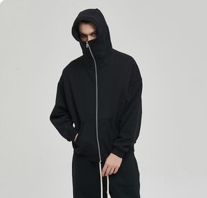 wholesale high quality zip up hoodie men <b>brown</b> blank hoodie oversized hoodie zip up 500gsm - Product Image 6