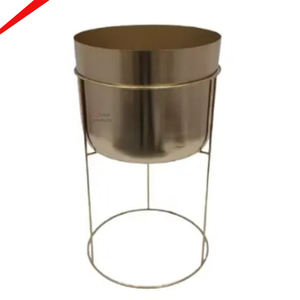 Jardinière simple en métal en acier inoxydable pour restaurant et bar d'hôtel - Product Image 1