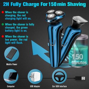 Afeitadora Eléctrica Recargable Inalámbrica para Hombre, Recortadora de Barba Rotatoria Impermeable con Cuchillas Reemplazables IPX7, para Viajes - Product Image 6
