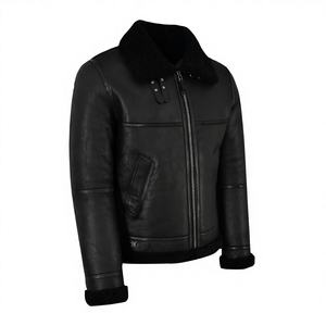 Veste d'hiver en peau de mouton pour homme, style aviateur B3, en cuir décontracté avec doublure chaude en fourrure, modèle vintage, vente en gros OEM - Product Image 1