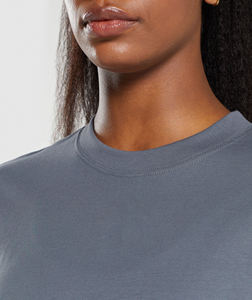 OEM/ODM 100% algodón 320 GSM Jersey peso pesado ajuste holgado manga corta Camiseta secado rápido transpirable Color sólido gimnasio desgaste camiseta - Product Image 3