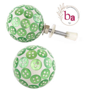 Botón verde resina hueso cuerno latón madera perillas Y tirador para cocina moderna tocador dormitorio y baño armarios y cajones - Product Image 1