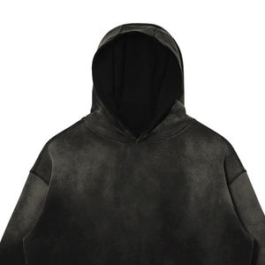 Ropa de Calle de Invierno de Alta Calidad, 100% Algodón, Corte Regular, Gruesa, Hombros Caídos, Bolsillos, Tinte Uniforme, Estilo Desgastado, Fabricación OEM Personalizada - Product Image 6