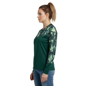 <b>Ladies</b> Full Sleeve Printed Tee Knitted Digital Printing Breathable Lightweight Soft Mercerized Cotton Fabric Stylish Casual Wear - Product Image 2