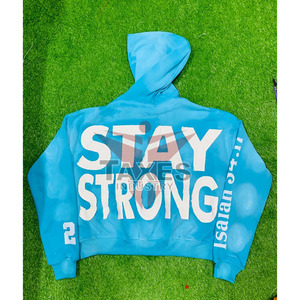 เสื้อฮู้ดซิปผู้ชายแบบเรียบง่าย ปักลาย ขาดๆ ผ้าฝ้ายฟลีซ 100% ลายเรียบ สีซีดแบบโดนแดด เสื้อฮู้ดซิปผู้ชายพิมพ์ลายสกรีน - Product Image 2