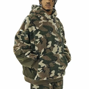 New Winter <b>Men's</b> Green Solid Digital Printing Eco-Friendly Breathable <b>Sherpa</b> Fleece Pullover <b>Hoodie</b> Streetwear - Product Image 4