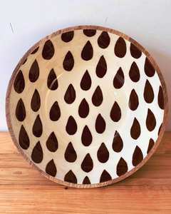 Bol de service rond en bois émaillé artisanal Taille 17cm 17cm 5cm Bol de service à soupe et à salade en bois Design antique Qualité supérieure - Product Image 6