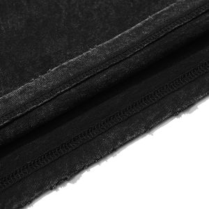 Camiseta de punto con letras para hombre, camiseta lavada de algodón para hombre, camiseta de decapado de marca, Puffs personalizados, bordado impreso de gran tamaño - Product Image 5