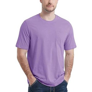 Venta al por mayor en blanco casual OEM logotipo personalizado diseño algodón poliéster ropa de hombre camisas de talla grande transpirable cuello redondo con bolsillo - Product Image 3