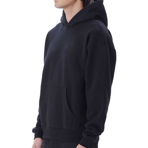 Sudadera con capucha extragrande con estampado bordado liso teñido para hombre, ropa de calle de moda, Jersey de algodón, estilo juvenil - Product Image 3