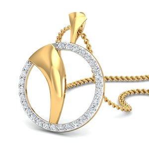 Exclusive Zircon Pendant Minimalist Brass Necklace For Women 18k Gold Plated Dainty Geometric Circle Charm P Wholesale/OEM/ODM - Product Image 3