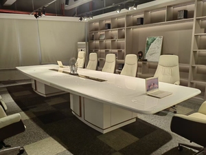 Contemporary Modern Solid Wood Conference <b>Table</b> Cable Management Box Multi-Functional Sophisticated <b>Office</b> Furniture Commercial - Product Image 5