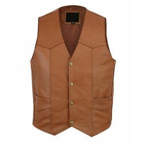 เสื้อกั๊กหนังสำหรับนักขี่มอเตอร์ไซค์ฤดูหนาวของผู้ชายดีไซน์โดดเด่นเสื้อลำลองเสื้อขนสัตว์แฟชั่นใหม่ระบายอากาศได้ดี - Product Image 1