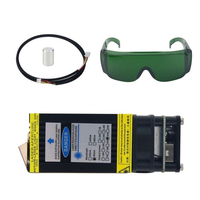 15W Laser Head 15000mW Blue Laser Module for CNC Laser Engraving Machine Cutter with PWM