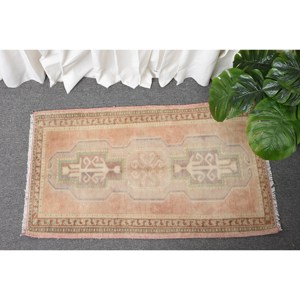Tapis en Laine Turque Vintage 17x31ft Beige Rose Patchwork Design Technique de Tissage Plat pour Adolescent Décorations de Salon Support en Latex - Product Image 1