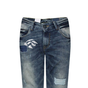 Professional Made New Stylish Women <b>Jeans</b> Pant Screen Printing <b>High</b> Demanded Mid <b>Waist</b> Canvas Fabric Straight Pattern Denim Pant - Product Image 4