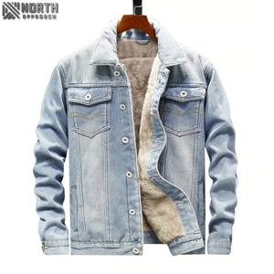 Blouson aviateur personnalisé à la mode de haute qualité, de couleur noire et régulier en denim logo pour hommes à la taille élastique à l'avant - Product Image 1