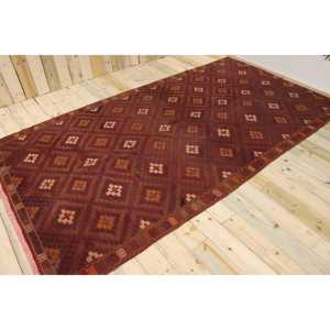 Tapis turc 5,8 x 10,8 pieds, grand tapis vintage, tapis en laine abstrait rouge - Product Image 1