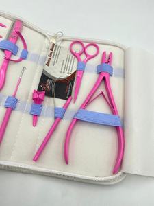 Pink <b>Hair</b> <b>Extension</b> Pliers Wholesale Price Low MOQ Surgical Grade Solid Stainless Steel <b>Hair</b> <b>Extension</b> <b>Tools</b> Kit Set - Product Image 2