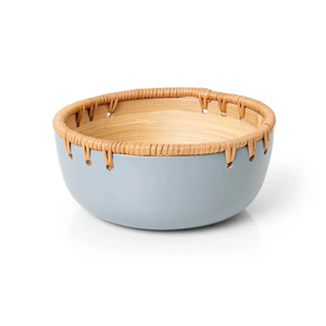 Bol de service rond en bambou tressé écologique au meilleur prix pour aliments, bols de service modernes pour salades et fruits, fabriqué au Vietnam - Product Image 2