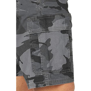 2024 Men's Summer <b>Cargo</b> <b>Shorts</b> with <b>Elastic</b> <b>Waist</b> Custom Logo Loose Fit for Casual Outdoor Sports Solid Pattern - Product Image 4