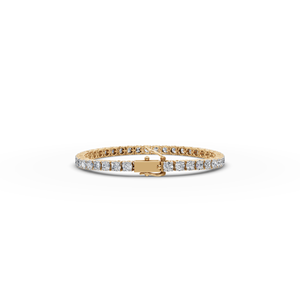 Joyería Ética DLV, Brazalete de Diamantes Cultivados en Laboratorio de 7 Pulgadas, Brazalete de Diamantes en Línea Dorado para Novia, Joyería de Moda - Product Image 1