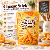 Sachet Doypack Personnalisé avec Fenêtre Transparente et Trou Euro, Qualité Alimentaire, pour Produits Alimentaires ou Bâtonnets de Fromage, en Mylar
