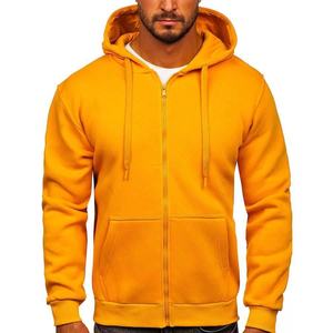 Sweat à capuche gaufré zippé pour homme, personnalisé, en tissu épais 370 g/m², couleur unie, hiver, décontracté, extérieur, OEM - Product Image 5