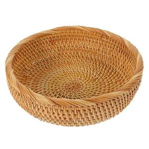 Bol de service en rotin tissé rustique parfait pour servir de la nourriture lors des pique-niques en plein air, des barbecues ou des rassemblements à la maison de style fermier - Product Image 1