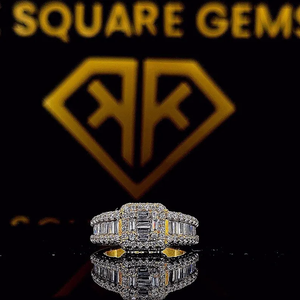 Bague en diamant moissanite ICED OUT, bagues en diamant taille ronde et baguette de 4 ct, bague en argent sterling 925 pour homme, cadeaux pour elle - Product Image 6