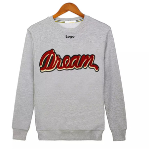 Impression de logo personnalisée, vente en gros, sweat-shirts pour hommes en coton 100% style unique, col rond, manches longues, broderie chenille, automne - Product Image 1