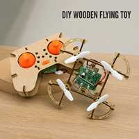 Kit de drone en bois DIY KOUYIKOU 2026, jouet volant télécommandé, ensemble de montage de quadricoptère, modèle éducatif STEM pour enfants