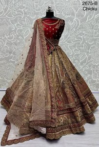 ชุดเจ้าสาวที่สวยงาม lehenga choli กับคู่ dupatta - Product Image 4