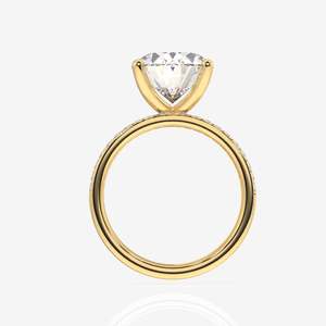 Lab Grown Oval Cut Diamond <b>Ring</b> 9K Gold with Three-Layer Pave Rhodium Plated Yellow Gold Platinum Engagement Promise - Product Image 4