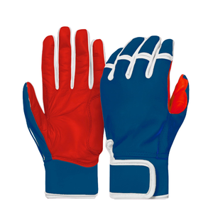 Best Selling Customized Blue/<b>Navy</b> Colour Cowhide <b>Leather</b> Baseball Softball Batting <b>Gloves</b> for Adult & Youth Players - Product Image 5