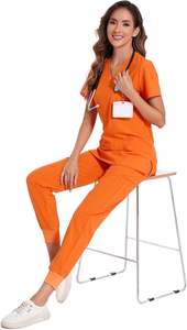 Ensembles d'uniformes d'infirmière de haute qualité, col montant, manches courtes avec couleurs et logos personnalisés 2 pièces unisexe - Product Image 6