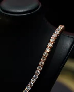 Chaîne de tennis élégante en argent sterling 925 diamants Moissanite de haute qualité conception personnalisée tendance or jaune prix de gros - Product Image 4