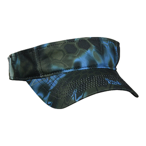 Visière unisexe de qualité supérieure, motif hexagonal bleu et noir, en polyester, bord incurvé, ajustement réglable, pour une utilisation en extérieur au printemps et en été - Product Image 1