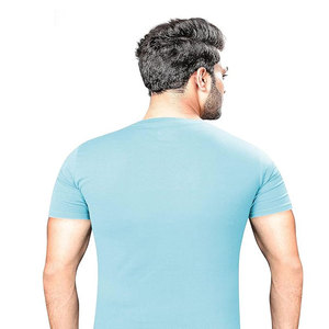 Camiseta de lavado ácido de gran tamaño Vintage Retro de alta calidad de punto de algodón pesado con diseño de cuello redondo con estampado de logotipo personalizado - Product Image 2