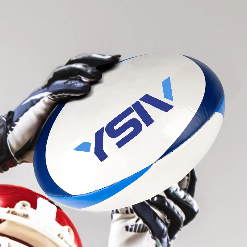 Ballon de match de rugby officiel de haute qualité en caoutchouc et logo personnalisable en PU pour l'entraînement professionnel