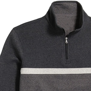Custom Men's Lightweight Breathable Polyester/Cotton Turtleneck Half Zip Sweatshirt Plus Size <b>Drop</b> Shoulder Garment Dyed Autumn - Product Image 4