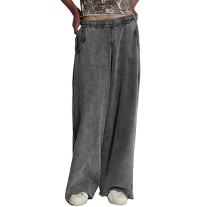 Custom Unisex Oversized Sweatpants <b>Baggy</b> Wide Leg <b>Joggers</b> Pants for Men Heavyweight Cotton Fleece Streetwear OEM Bulk Order - Product Image 2