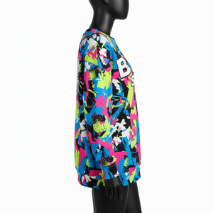 Sweat-shirt pour femmes en tissu polaire brossé 320GSM, design graphique multicolore, impression d'un logo personnalisé, sweat-shirts respirants pour femmes - Product Image 3