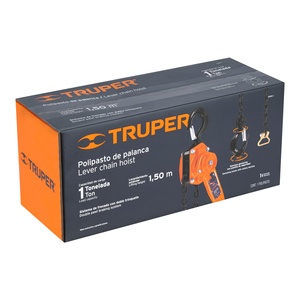 Palans à chaîne à levier Truper de 1 tonne avec capacité de levage de 1,5 m, construction en alliage d'aluminium pour une utilisation industrielle dans la construction, l'agriculture, etc. - Product Image 1
