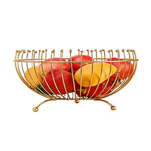 Top Selling Decorative Wholesale Low Rate in India Iron <b>Wire</b> <b>Basket</b> Luxury Kitchen Accessories Classic Style Metal Fruit <b>Basket</b> - Product Image 4