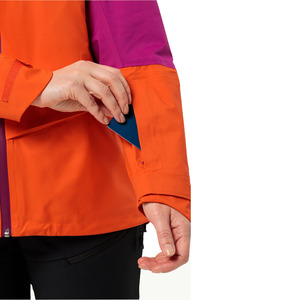 Vente chaude Veste coupe-vent zippée pour femmes Fabriqué en usine Panneau de contraste respirant Poches de capuche attachées Traitement fini - Product Image 3